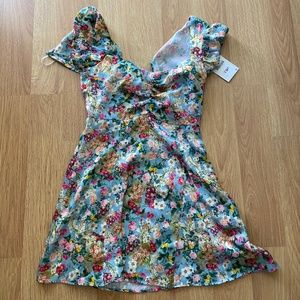 Blue floral dress from Zara